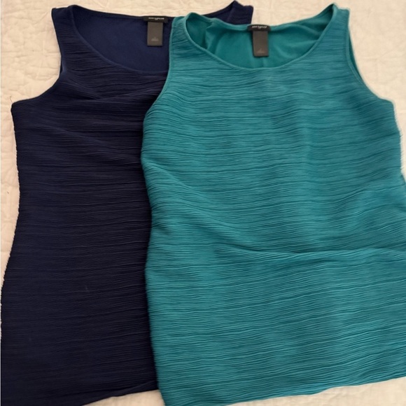 Ann Taylor Tank (Bundle 2) textured front Blue & Green. Size Small - Picture 2 of 9